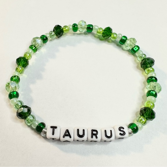 Taurus Bracelet Astrology Sign Astrological Cosmic Jewelry Beaded Stretchy - Picture 2 of 2